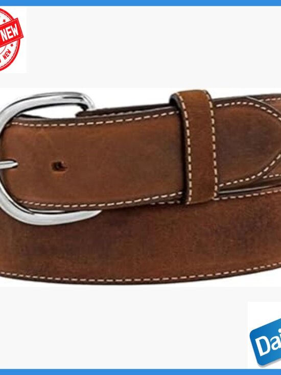 Honey Brown Rage Finish Western Belt | Handcrafted Leather Men\'s Genuine Leather Belt with Removable Buckle, Size 32, Classic Western Style